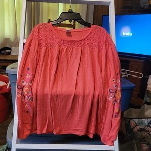 Coral Plus girls Large long sleeve top